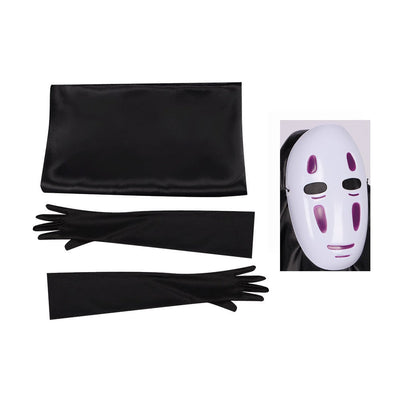 Japanese No Face Man Cosplay Costume Unisex Halloween Anime Carnival Party Adult Clothing Including Ghost Mask Gloves Comic Con