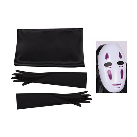 Japanese No Face Man Cosplay Costume Unisex Halloween Anime Carnival Party Adult Clothing Including Ghost Mask Gloves Comic Con