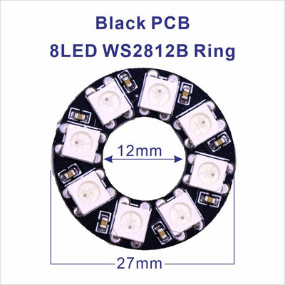 DC5V WS2812B Pixel Ring LED Panel Light Individual 8/16/24/35/45/128 LED Addressable WS2812 IC 5050 RGB LED Ring Module