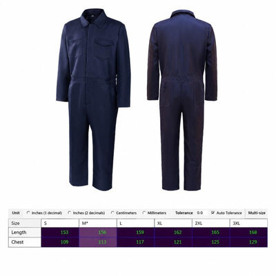 Unisex Navy Blue Work Coverall Jumpsuit Horror Movie Character Role Play Costume Mechanic Pilot Uniform Halloween Cosplay Outfit