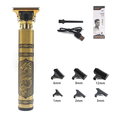 T9 Professional Hair Trimmer Machine Metal Body Stainless Steel Blade Hair Clipper Beard Trimmer for Men Finishing Machine