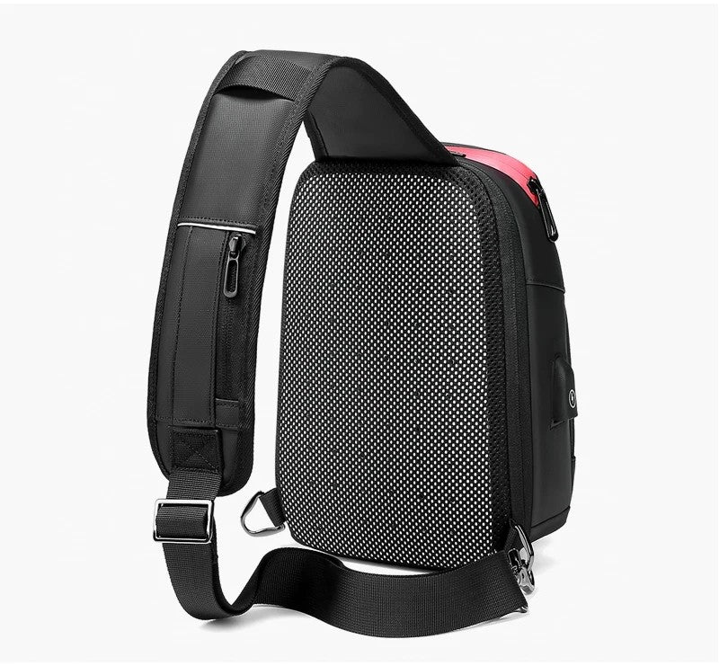 Men's Chest Bag Sling Bags for Men Waterproof Messenger Handbags Crossbody Shoulder Bag with USB Charging Husband Gift Bolsas
