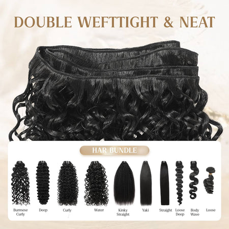 Wacur 12A Deep Wave Bundle real Human Hair Braided Extension 12-30Inches Natural Black 100% Virgin Remy Hair Extension for woman