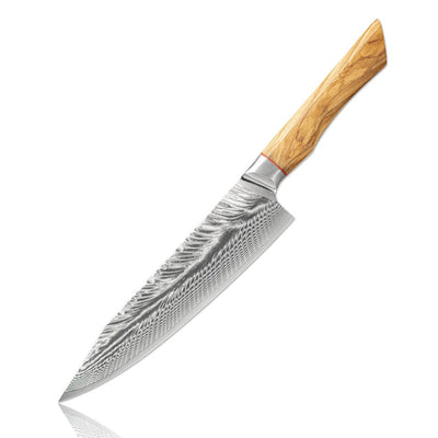 67-LAY Damascus Kitchen chef knife Set,Japanese Santoku Nakiri Knife Utility Knife Boning Knife,Cooking knife Olive wood HD
