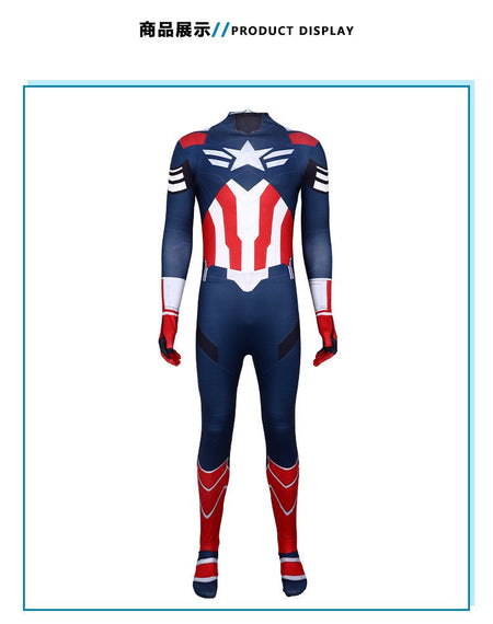 New Captain America 4 Cosplay Kid Adults Jumpsuit Superhero Clothing Creative Party Halloween Carnival Party Suit