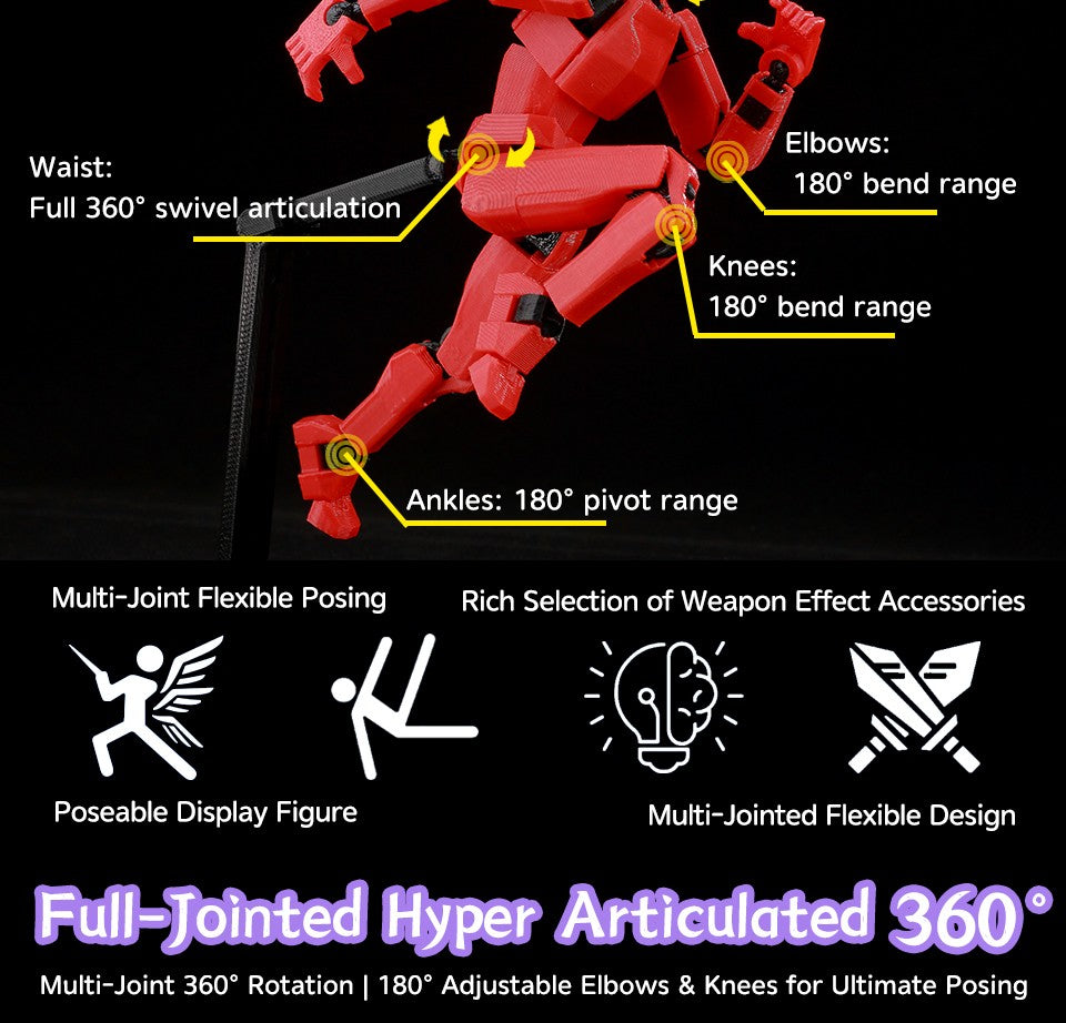 ?9L3D Lucky13 Silver Armor Knight Action Figure Dummy13 with TripleWeapon T13 Multi-Jointed 3D Printed Collectible Toy Titan13?