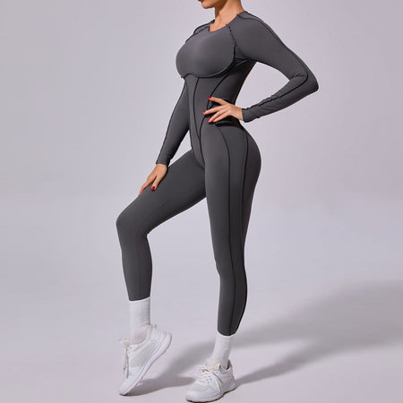 One-piece Yoga Jumpsuit Women Long Sleeved Set Quick Drying Yoga suit Gym Training Suit  Sportswear Bodysuits Women Fitness Set