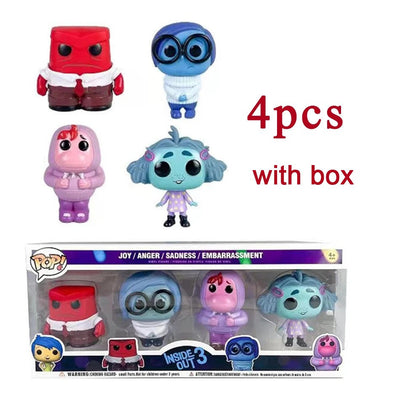 Anime inside out 2 Joy Anxiety Anger Sadness Disgust Fear POP Figure Action Toys Cartoon Movie PVC Doll Figurines