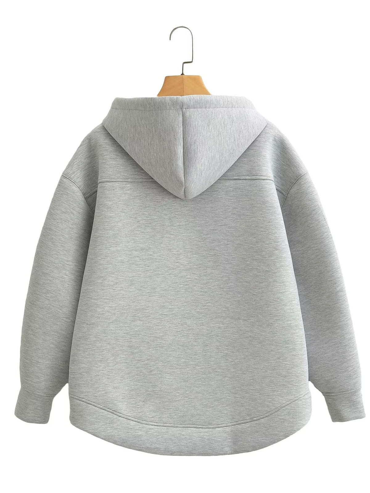HH Autumn Winter Women's Zipper Hoodie Coat High Street Double Pockets Oversize Jakcet Loose Sweatshirts Outerwear Top