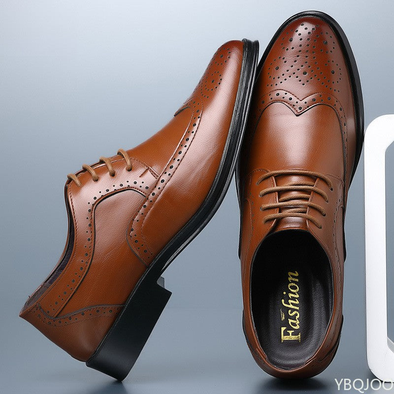 Large size fashionable men's office formal shoes low cut daily comfortable pointed multifunctional men's wedding men's shoes