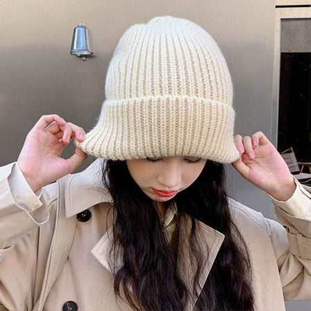 Fashion Winter Warm Hats for Women Casual Stacking Knitted Bonnet Caps Men Hats Solid Color Hip Hop Unisex Female Beanies