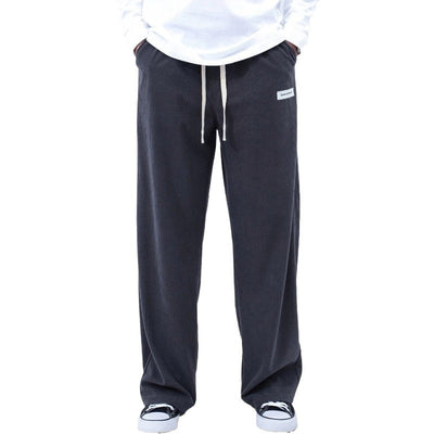 Mens Corduroy Joggers Pants Casual Cargo Pants Drawstring Elastic Waist Baggy Tapered Sweatpants with Pockets Outdoor Sweatpants