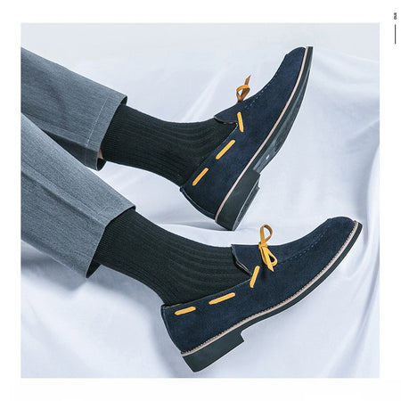 New pointed British men's business dress set with leather shoes and oversized men's shoes, fashionable and versatile
