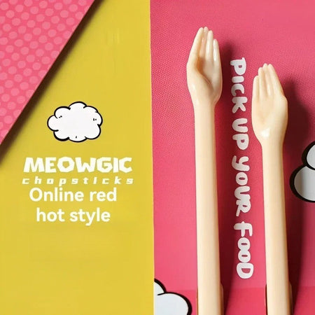 A pair Creative Palm Chopsticks Kitchen supplies Reusable chopsticks Plastic small hands cat claws chopsticks
