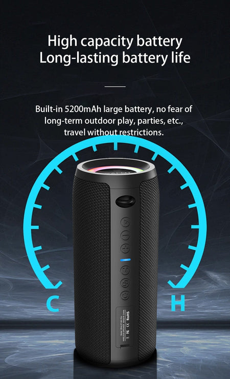 ZEALOT S51 Pro 40W Wireless Speakers, Outdoor Portable Subwoofer Speaker, Waterproof IPX 6,  Dual Pairing,5200mAh Battery.