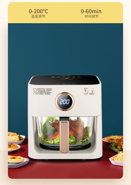 8L Air fryer new smart oven household touch transparent and visual automatic oil-free electric fryer Kitchen appliances