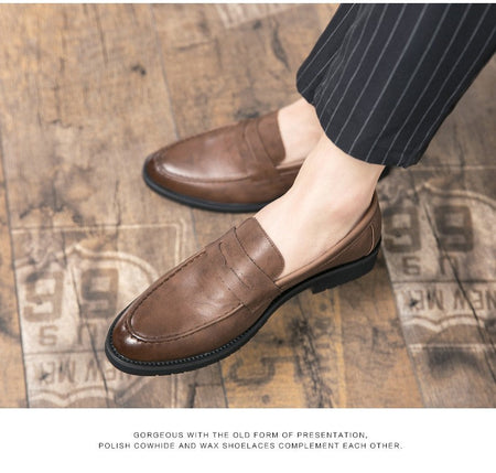 High Quality Casual Business Shoes Men Leather Loafers Classic Men's Dress Shoes Formal Office Leather Brogues Shoes Male