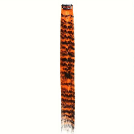 LUPU Synthetic Feather Hair Extension Colorful Fake Hair Clip In One Piece Hairpiece For Women Cosplay Party Y2K Style