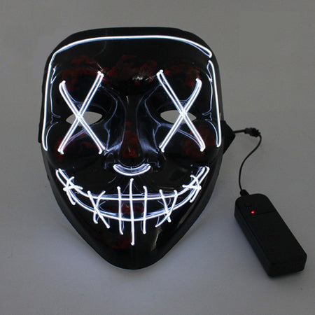 Wireless Scary Glowing Mask LED Luminous Purge Mask Halloween Horror Neon Light Up Cosplay Party Mask Fstival Costume Supplies