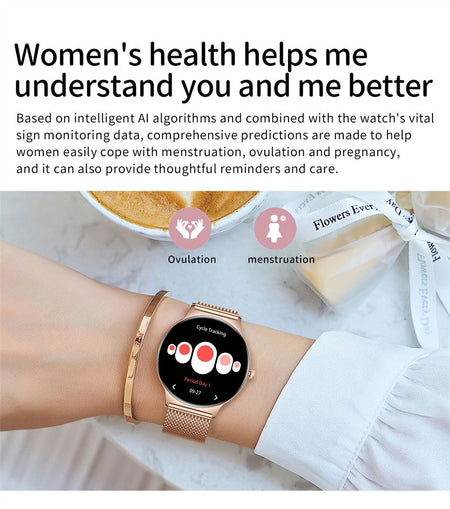 For Huawei New Ultra Slim AMOLED Smart Watch Women Screen Always Display Time Heart Rate BT Calling High-end Fashion Smartwatch