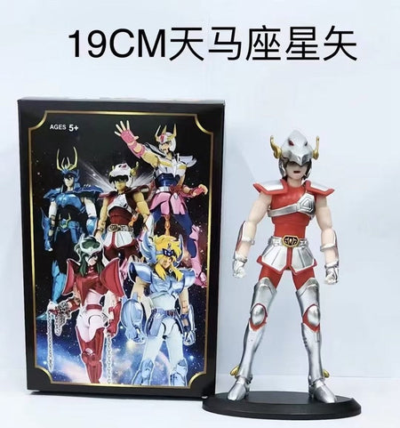 Japanese Anime Saint Seiya Figure Phoenix Ikki Hyoga Seiya Shiryu Standing Figure Toy PVC Box Figure Collection Decoration 19cm