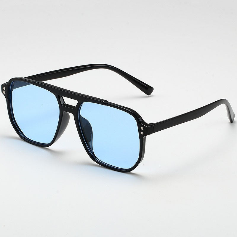 Classic Oversized Pilot Sunglasses Women Vintage Double Bridge Big Sun Shades Glasses Unisex Yellow Driving Eyewear UV400 Shades