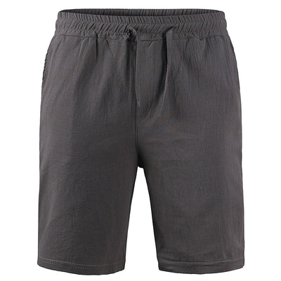 KB New Men's Cotton Linen Shorts Pants Male Summer Breathable Solid Color Linen Trousers Fitness Streetwear S-3XL
