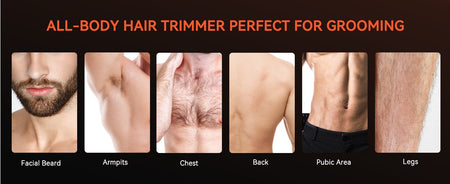 MAXGROOM 3 in 1 Men Bidirectional Body Hair Trimmer Electric Shaver IPX6 Waterproof Double-edged Razor Whole Body Hair Trimmer