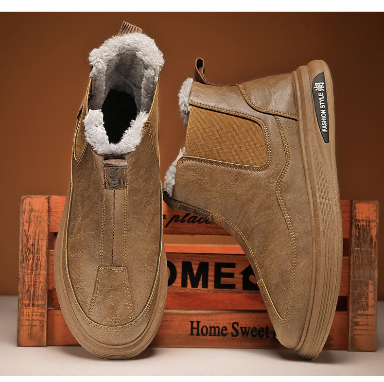 Men's Winter Boots and Cold-proof Boots 2025 Men's Winter High-quality Warm High-top Cotton Shoes Outdoor Thick-soled Snow Boots