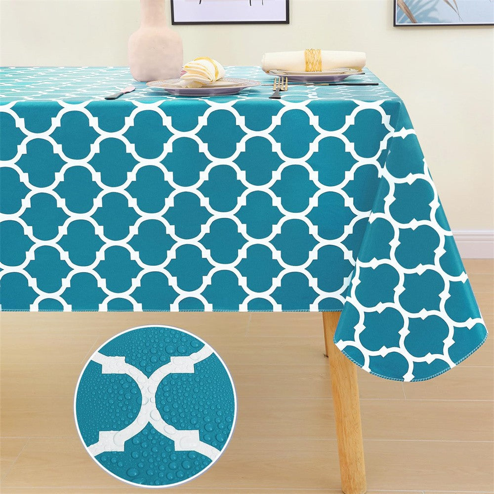 Olanly Waterproof Tablecloth Heat-Resistant Rectangle PVC Table Cloth For Wedding Kitchen Dining Desk Moroccan Table Coat Cover