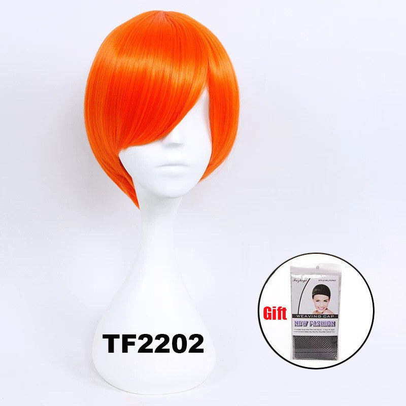 Snoya 30cm synthetic short Wig purple blue red yellow high temperature fiber Wig Costume Party Cosplay Wig 23 colors