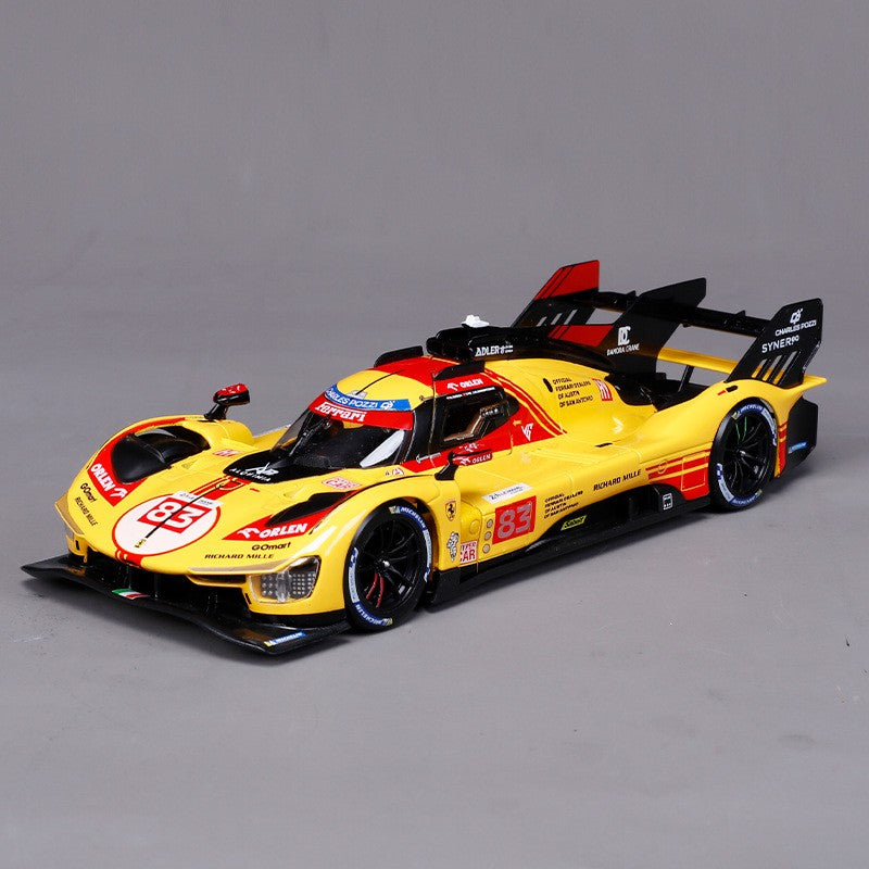 In Stock New Bburago 1:43 24h Le Mans Ferrari 499p 2024 #50 Racing Car Alloy Miniature Diecast Model Packaging Toy Model Gift
