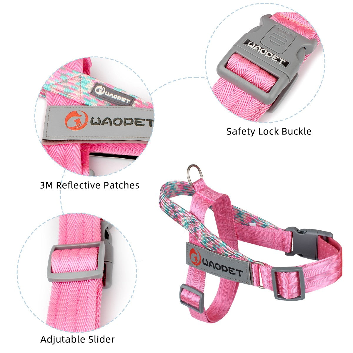 Pet Fashion Dog Harnesses For Medium And Large Walking Dogs Portable New Design Safety Chest Harness Colorful Collar Accessories