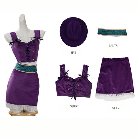 Anime Movie One Piece Nico Robin Cosplay Costume Top Skirt Belt Hat Role Play Outfit Halloween Carnival Party Performance Suit