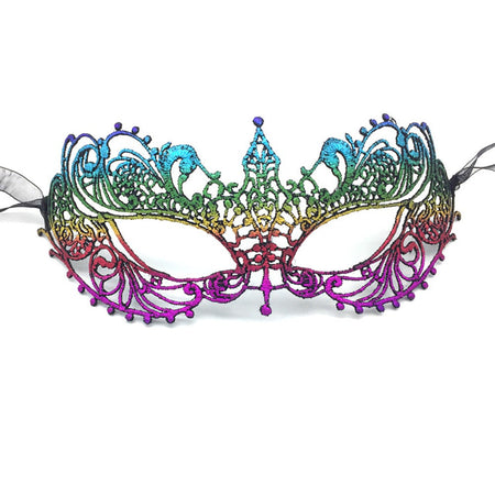 Women Sexy Hollow Lace Masquerade Gold Black Face Mask Princess Party Cosplay Prom Props Costume Nightclub Queen Eye Mask Exotic