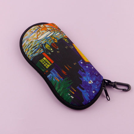 Vintage Van Gogh Sunglasses Box Glasses Soft Cloth Bags Glasses Case Women Zipper Sunglasses Bags Eyeglasses Case Eyewear Bag