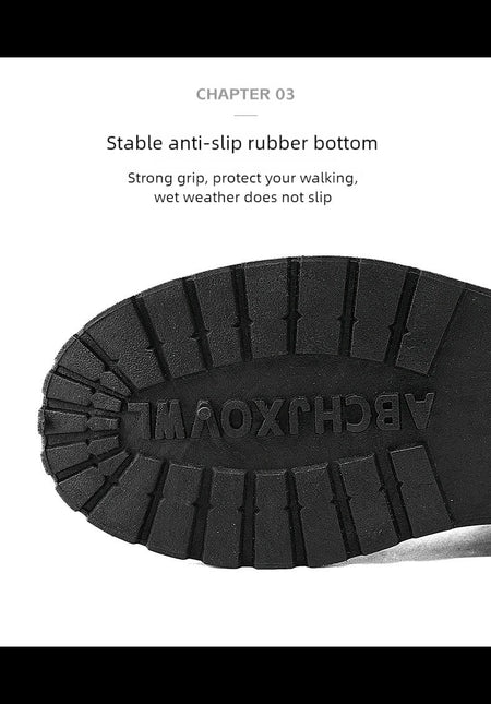 Men's Leather Boots Four Seasons Outdoor Casual Hiking Boots Retro Fashion Work Boots Thick Bottom Ankle Boots Anti-slip Fleece