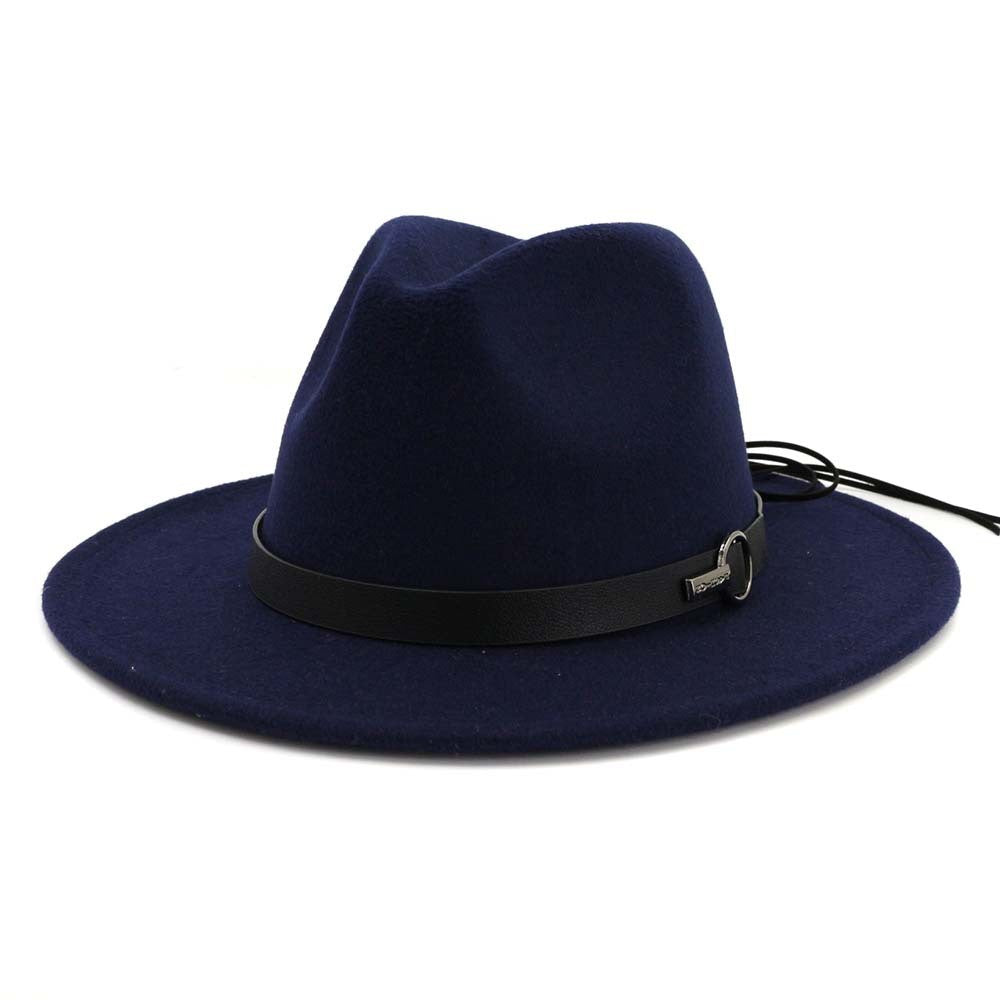 QBHAT Women Men Wide Brim Wool Felt Jazz Fedora Hats Panama Style Cowboy Trilby Party formal Dress Hat Large Size Yellow white