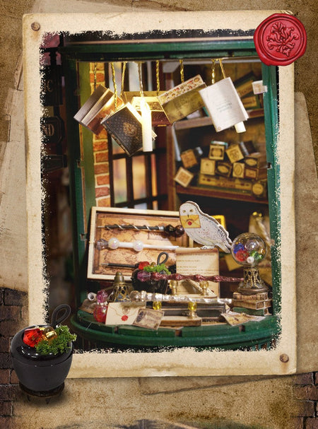 Magic Shop DIY Wooden Dollhouse Miniature Doll House Kit with Furniture Roombox Retro Home Model Toy for Children Gift