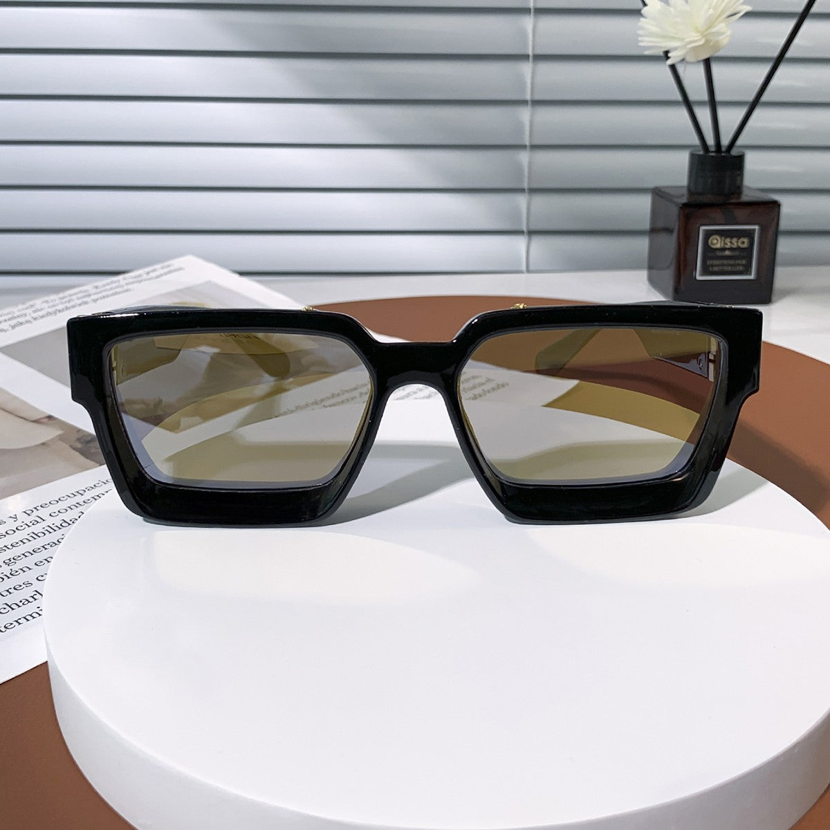 Ruiao Retro Black Millionaire Shades Luxury Sunglasses 2025 For Men Designer Famous Brand Square Sun Glasses Man Women Sunglass