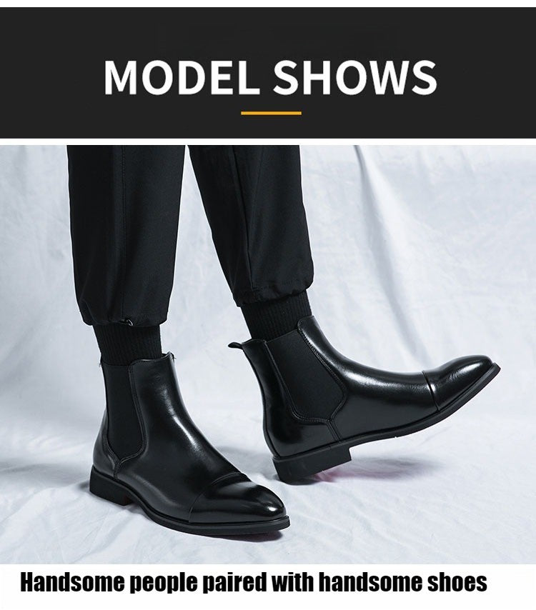 Chelsea Men's Boots with Red Sole, Ankle, Business Round Toe Slip on Sleeve Aura, Men's Boots Size 38-46 Men's Shoes Men's Boots