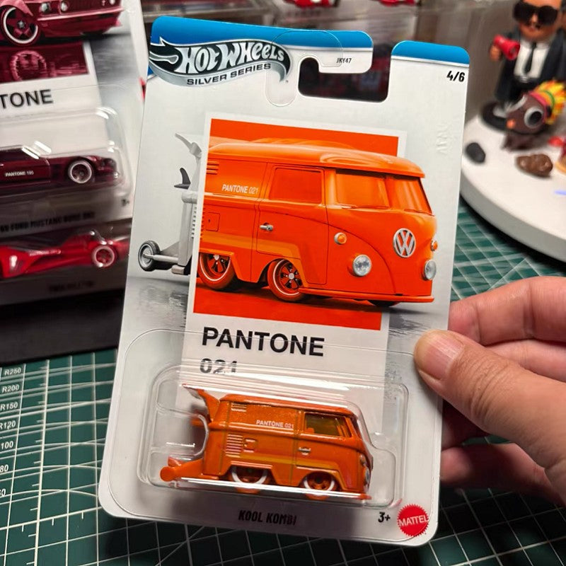 Genuine Hot Wheels Silver Series Pantone Artsy Set Porsche/Camaro/Kombi/Mustang/Nissan 1:64 Diecast Vehicle Alloy Car Model Gift