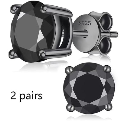 S925 Sterling Silver Four/Six Jaw Moissanite Earrings VVS1 White&Black Moissanite GRA Certified Male And Female Earrings Gift