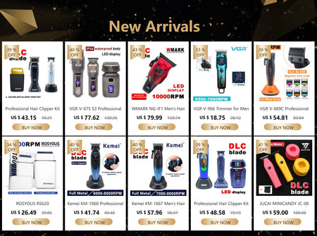 T9 Professional Hair Trimmer Machine Metal Body Stainless Steel Blade Hair Clipper Beard Trimmer for Men Finishing Machine