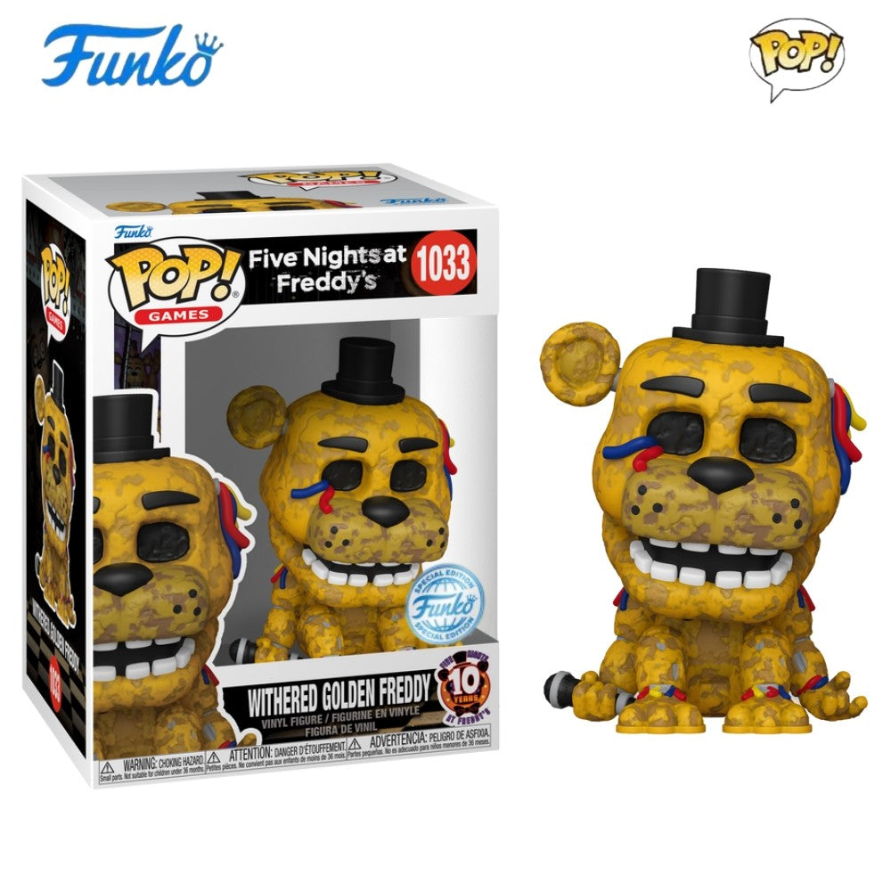 Withered Golden Freddy 1033 Figures FUNKO POP Five Nights at Freddy's 3.9inch Vinyl Figure Collectible Limited Edition Toy Gift