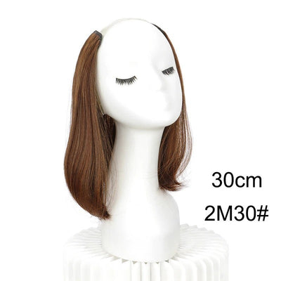 20/30cm Synthetic Short Straight Internal Buckle V-shaped Half Head 4Clips Hair Extension Invisible  Hairpiece for Women 2026