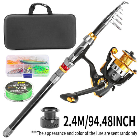 Carbon Luya Rod Retractable Portable Travel Fishing Tackle Set Throwing Rod Far Throwing Sea Fishing Rod