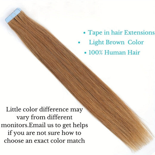 HAIRTIME Cuticle Aligned Virgin Natural Hair Extension Human #27 Tape Russian 100% Remy Hair Extension Tape in Vendors