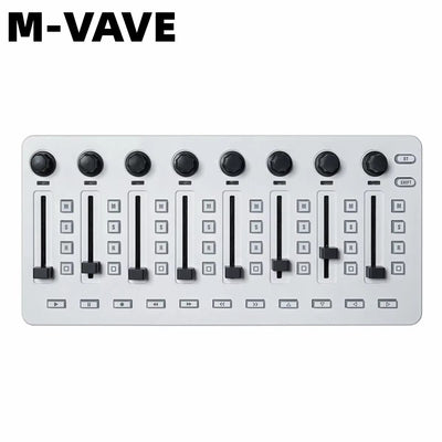 M-VAVE SMK-25 II MIDI Pad Controller Keyboard USB Mini 25 Key,16 RGB Drum Pads,8 Knobs and Music Production,Software Included