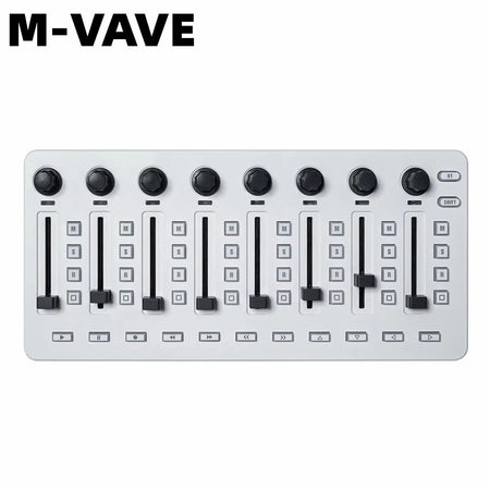 M-VAVE SMK-25 II MIDI Pad Controller Keyboard USB Mini 25 Key,16 RGB Drum Pads,8 Knobs and Music Production,Software Included